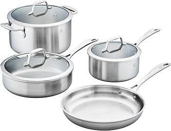 最終値下げ　新品　未使用　ZWILLING COOKWARE SET 3点セット Amazon.com: ZWILLING Pure 8-pc Stainless Steel Cookware Set